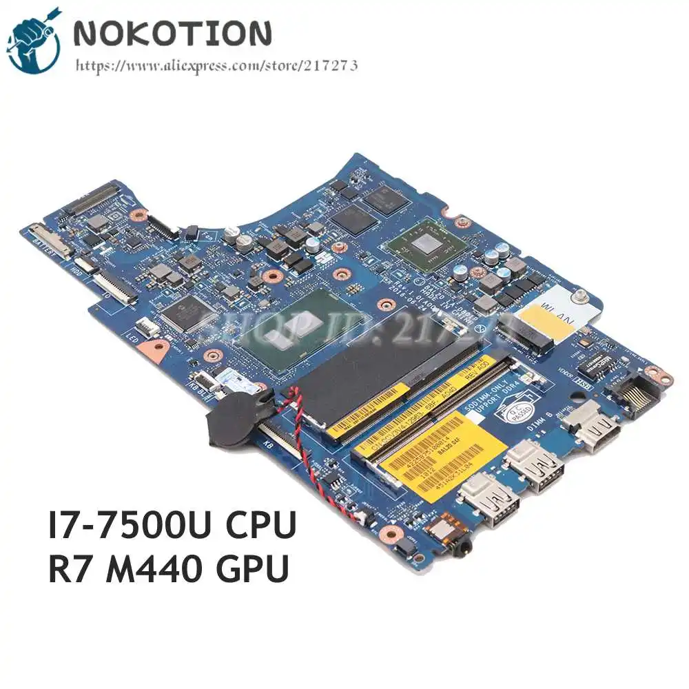 

CN-0KFWK9 KFWK9 CN-0VMRRP VMRRP BAL20 LA-D801P For DELL Inspiron 5567 5767 Laptop Motherboard With I7-7500U CPU 216-0889018