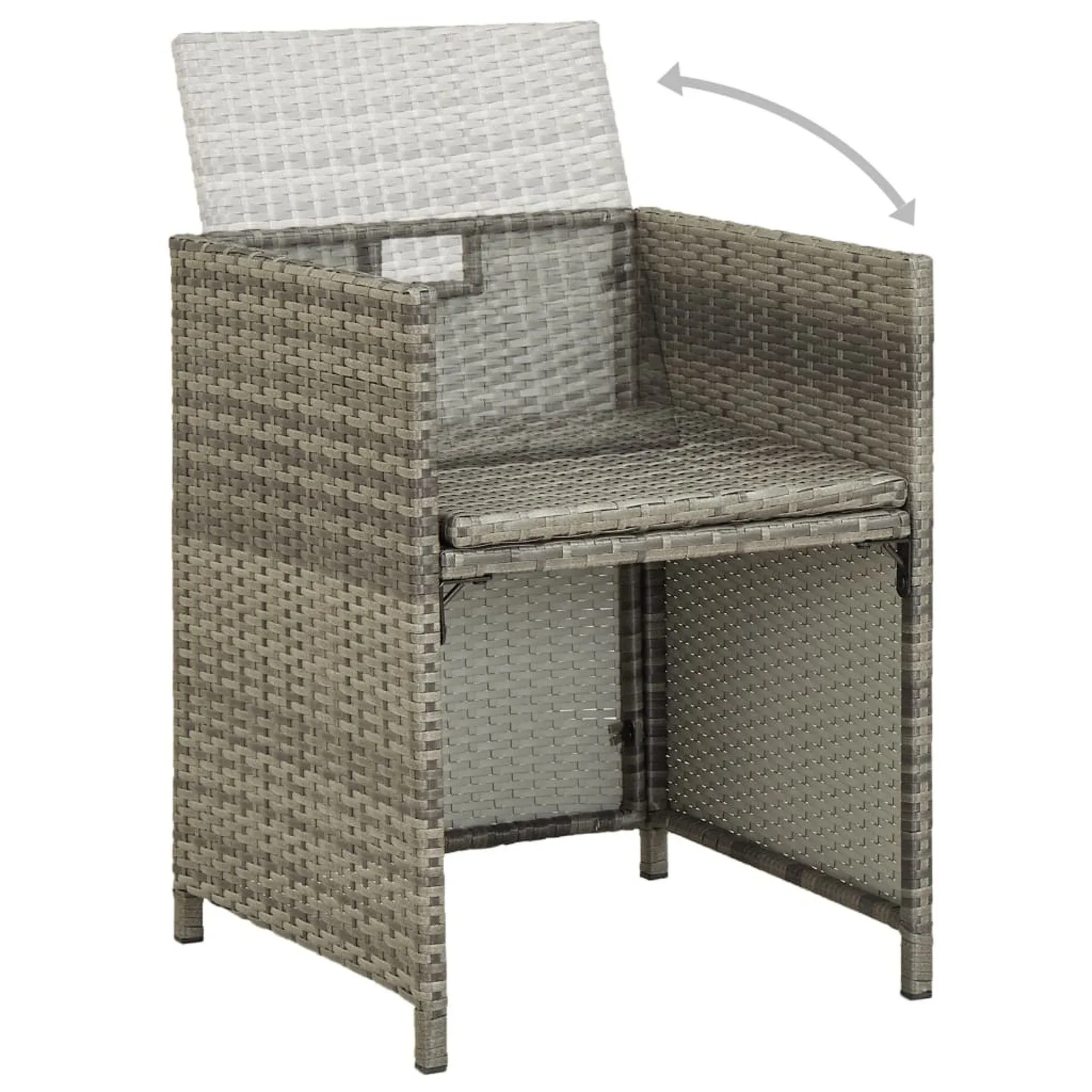 

Garden Chairs 2 pcs with Cushions Poly Rattan Gray
