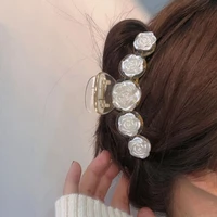 hair jaw chic sweet delicate anti fall floral hair claw for party hairpin hair gripper