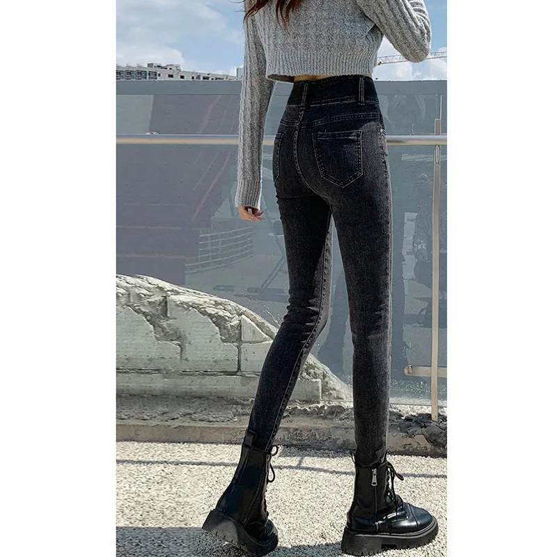 High Waist Jeans Women Cultivate One's Morality Show Thin Joker 2023 New Summer Feet Pants Tight Stretch A Pencil