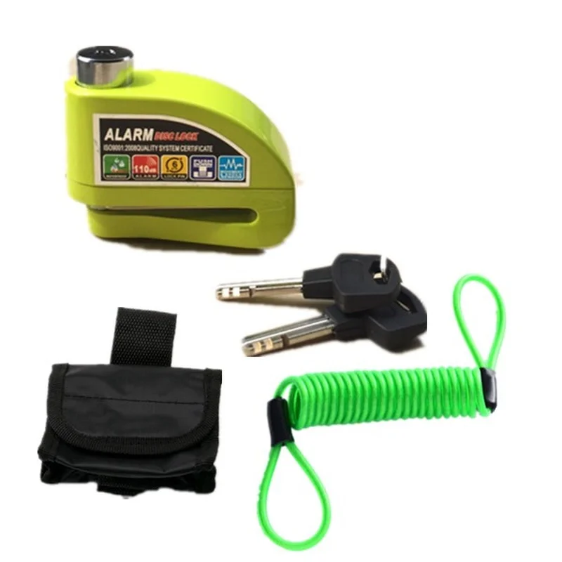 

Free Shipping waterproof motorcycle alarm lock bike lock security anti-theft lock moto disc brake lock +bag+Reminder rope