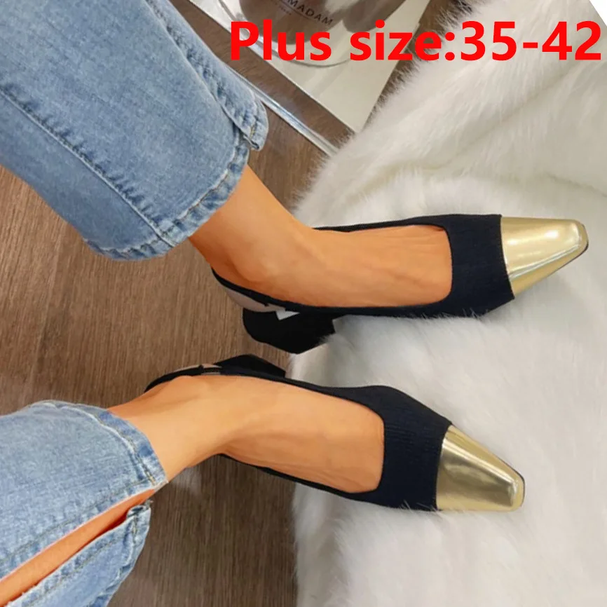 Fashion Baotou Single Shoes 2023 Spring/Summer New Mid Heel Thick Heel Square Head Sandals Color Matching Women's Shoes Large