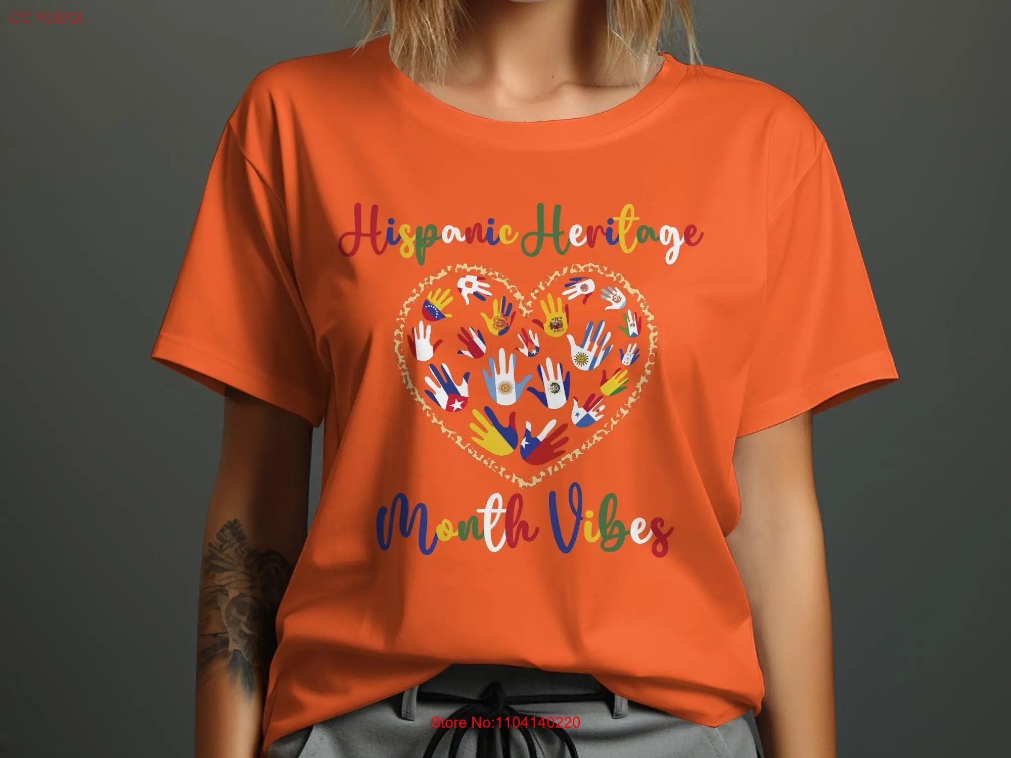 Hispanic Heritage Month T Shirt For Women Mexican Spanish Latina Celebration long or short sleeves