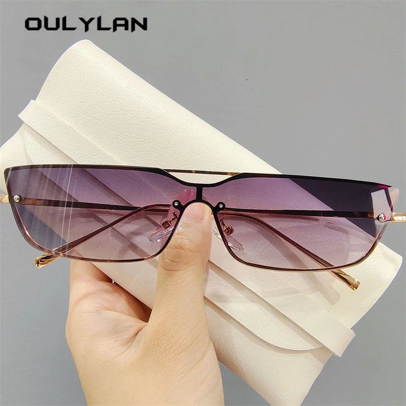 

Солнцезащитные очки OULYLAN в металлической оправе для мужчин и женщин, трендовые летние солнцезащитные очки кошачий глаз в стиле ретро, с защи...