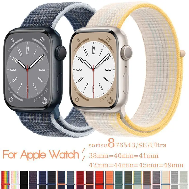 

Apple Watch Ultra Bands 38 40 41 42 44 45 49mm Women Correa Applewatch Bracelet iwatch Series SE 7 8 Nylon Sport Bracele WB006