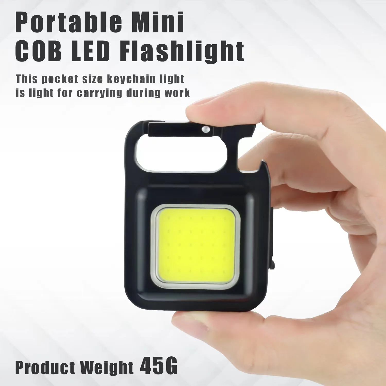 

Multi-function Mini COB Work Lights Camping Tools TYPE-C Charging Portable Keychain Lamp Maintenance Emergency Lamp