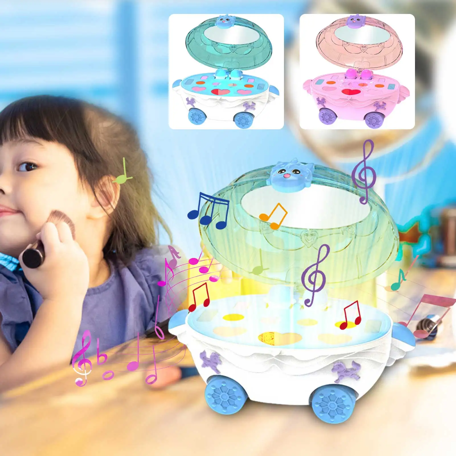 

New Pretend Play Simulation Cosmetic Makeup Kit Toys For Girls Children Toys Projection Pretend Makeup Toy Birthday Gifts