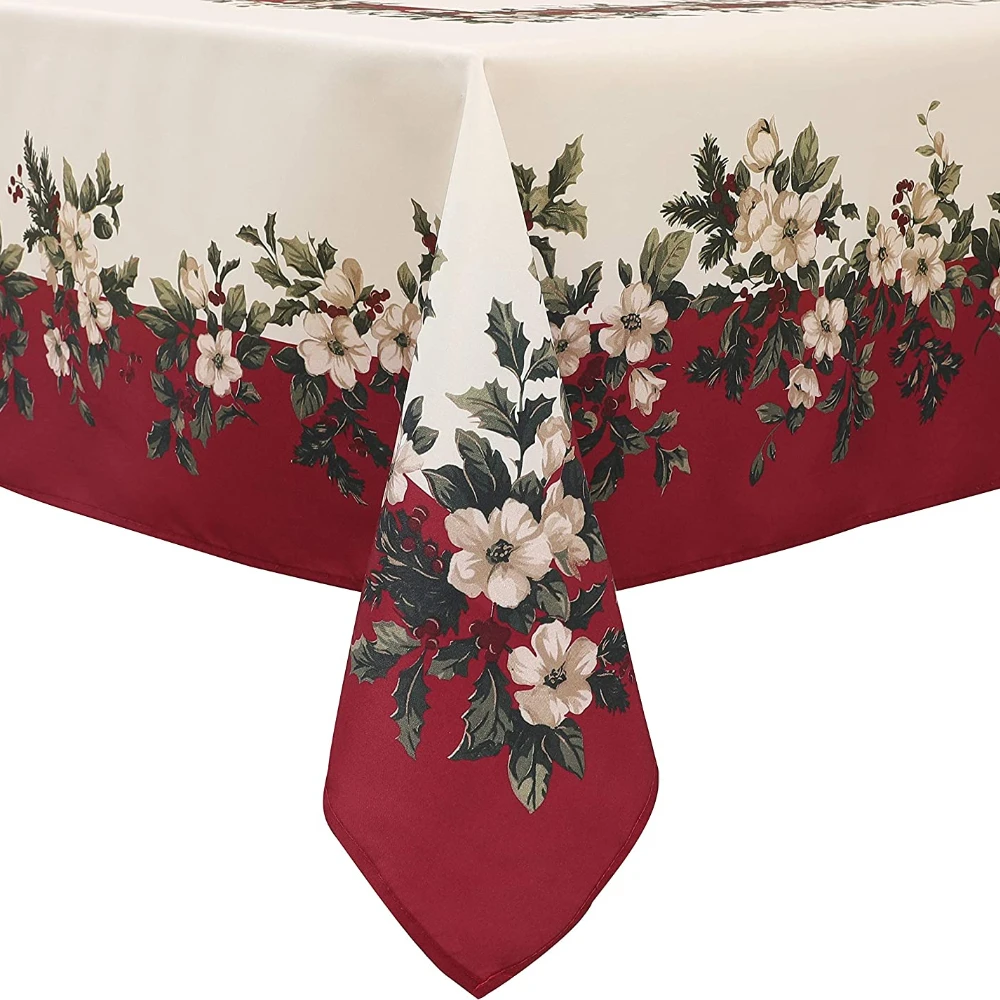 Скатерти Льняные прямоугольные с цветочным принтом украшение на свадьбу