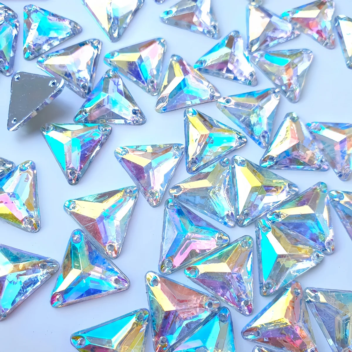 Необычные Акриловые стразы 16 мм для шитья ювелирные изделия цвет AB треугольник
