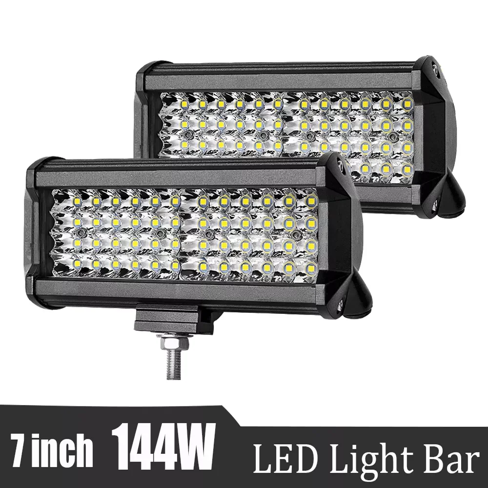 

4" 7" LED Bar Offroad Spot Flood Combo 120W 144W LED Light Bar WorkLight For Truck Car SUV 4WD 4x4 Boat ATV Barra LED