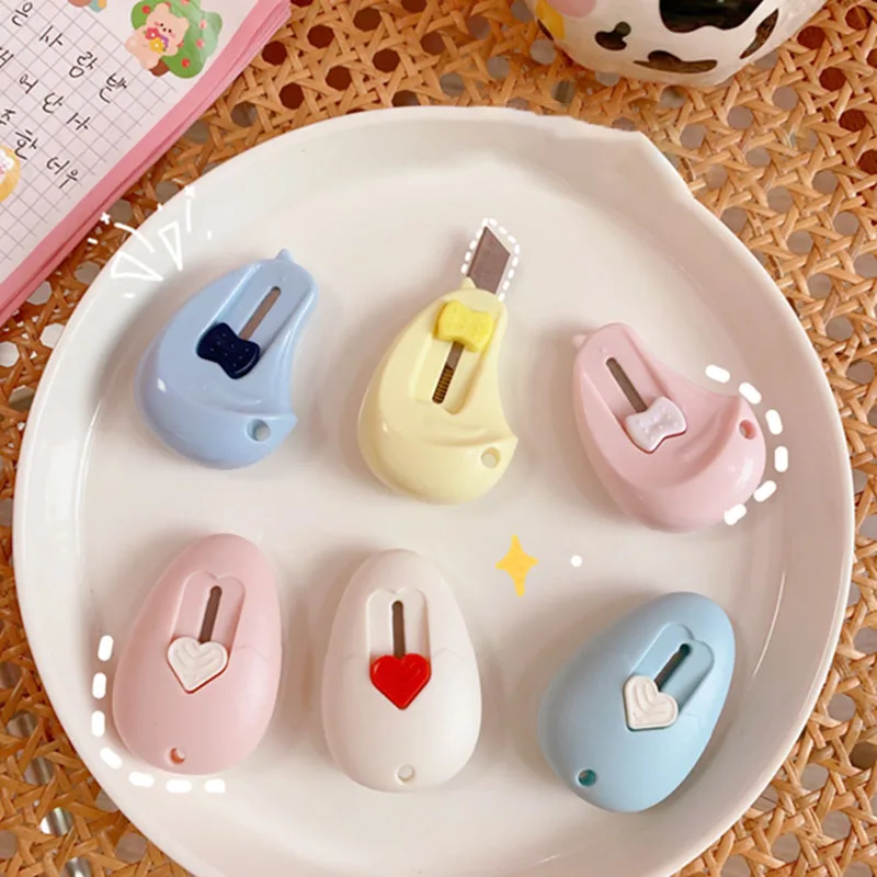 Милый Компактный переносной нож карамельного цвета в форме сердца резак для