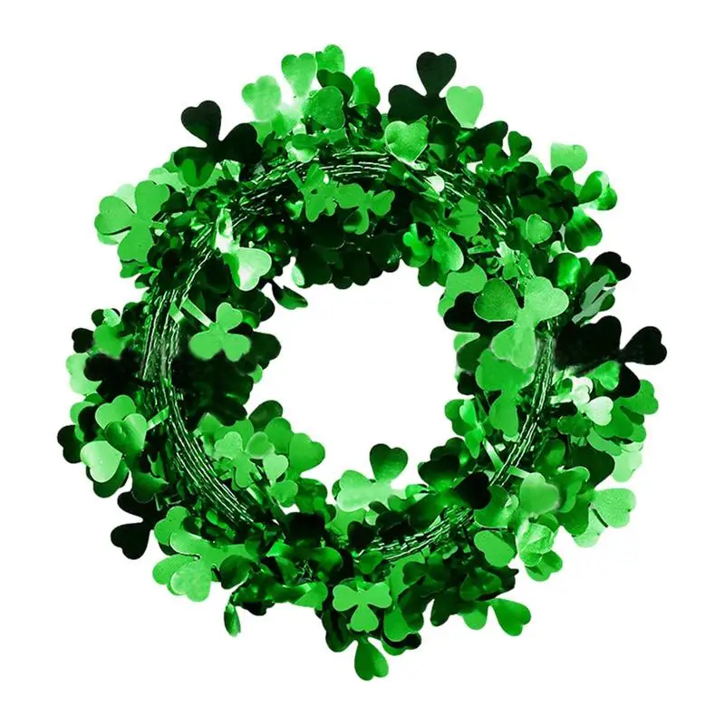 

Green Wreaths St Patricks Day Wreath Shamrock Wreath Clover Garland Artificial Green Leaf Wreath Front Door Wedding Party Decor