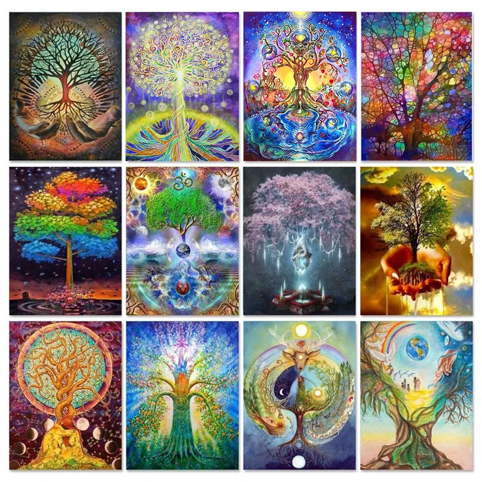 

5D Diy Diamond Painting Tree of Life Full Rhinestones Embroidery Mosaic Art Cross Stitch Kits Home Decor New Arrivals 2023