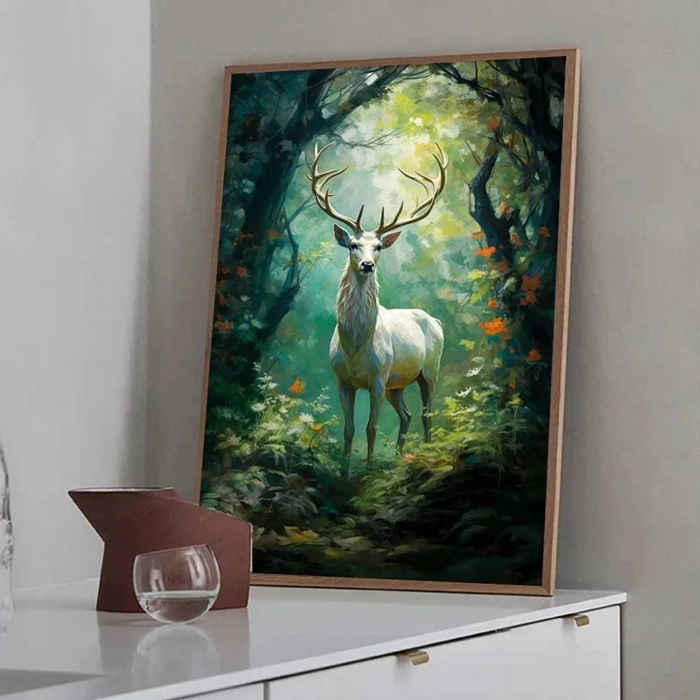 Классическая картина распылением на холсте сказочного пейзажа с волшебными