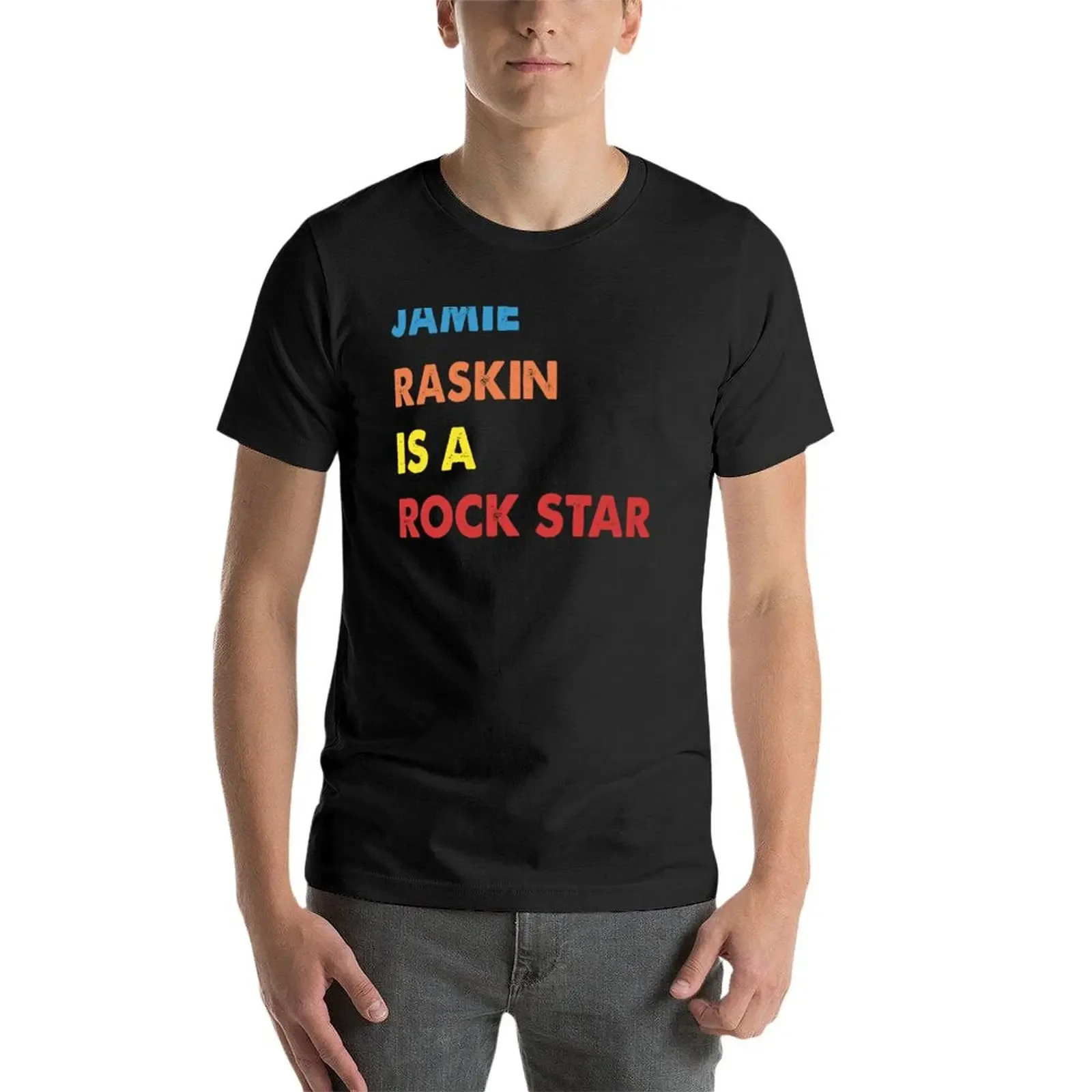 Футболка Jamie Raskin is a Rock Star персонализированные синие архивные топы больших