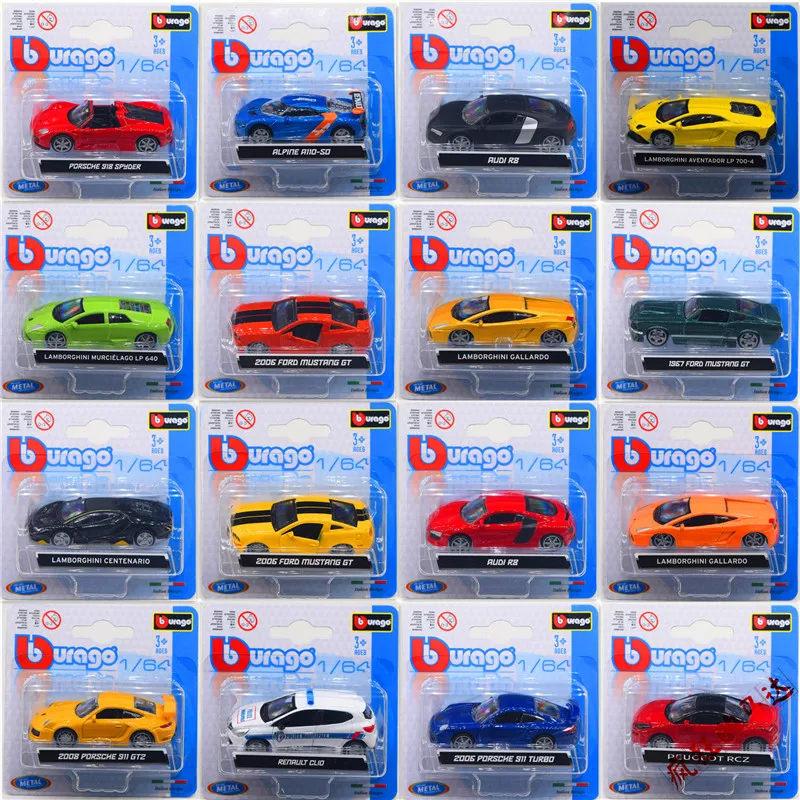 

Diecast 1/64 Vehicles Porsche 911 Audi R8 Lamborghini Rare Classic Renault Alloy Car Model Collections Birthday Gift for Child