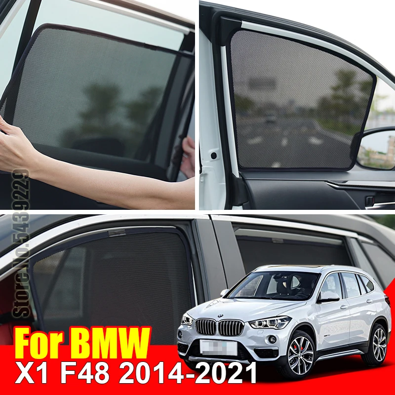 For BMW X1 F48 2014-2021 F 48 Magnetic Car Sunshade Shield Custom Mesh Frame Curtain Side Window Sun Shade Visor