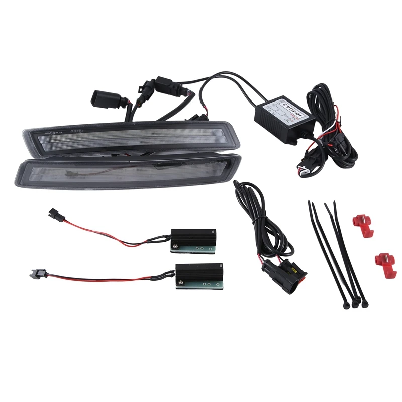 Прозрачный светодиодный указатель поворота DRL дневные ходовые огни с янтарными