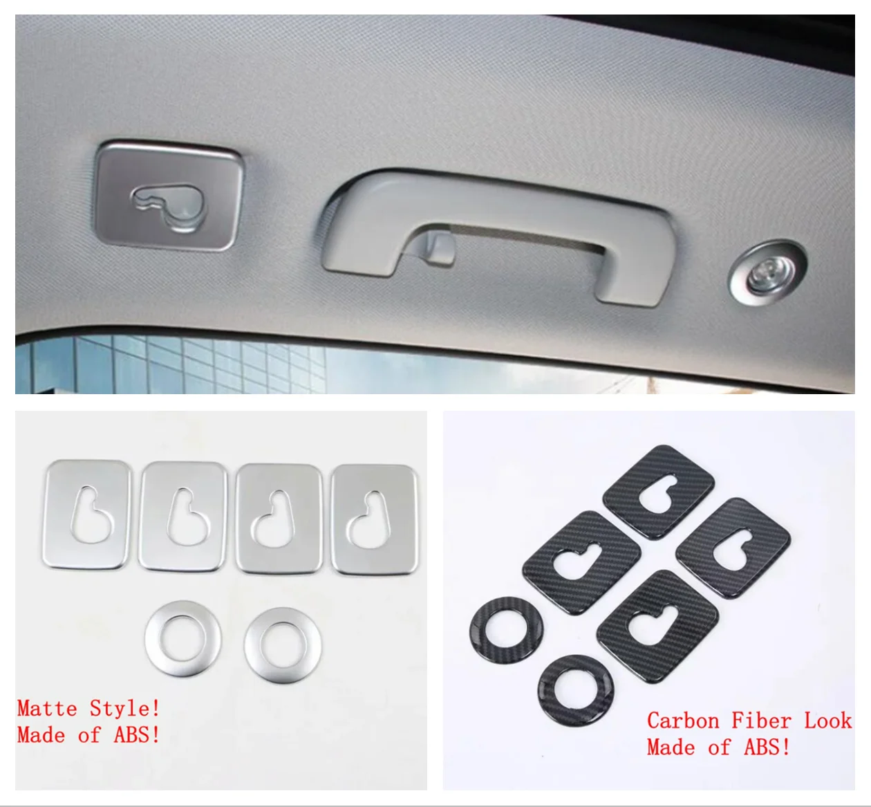 

For Audi Q5 2018 - 2022 Matte / Carbon Fiber Interior Accessories Car Intner Ceiling Roof Reading Light Lamp Frame Cover Trim