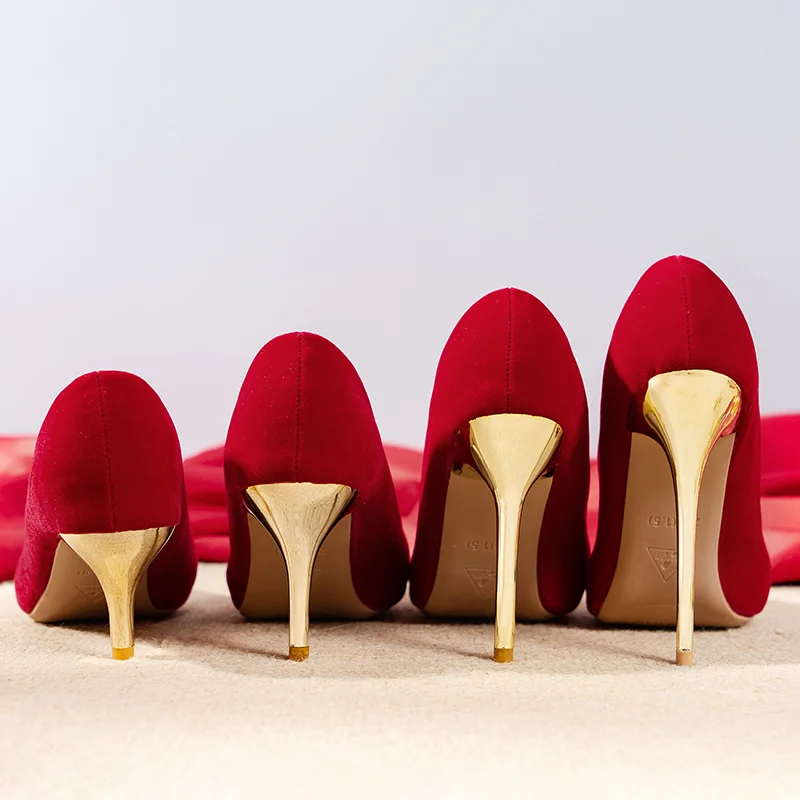 

Женские свадебные туфли Maogu, красные туфли на очень высоком каблуке 12 см, большие размеры 44 45, летняя обувь на шпильке