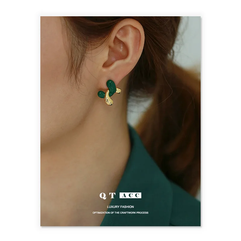 

Ручная лампа не быстро выцветает/серьги-гвоздики с медным покрытием из настоящего золота 18k европейский и американский зеленый цвет