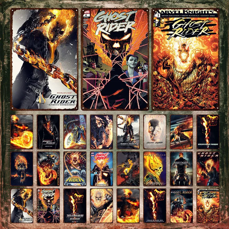 

Marvel Ghost Rider : Spirit of Vengeance Metal Poster Johnny Blaze Sold His Soul To The Devil Tin Signs Metal Signs Home Decor