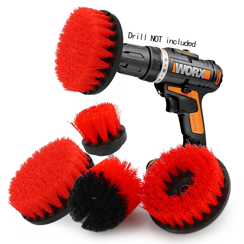 

2/3.5/4/5inch Brush Attachment Set Power Scrubber Brush Car Polisher Bathroom Cleaning Kit with Extender Kitchen Cleaning Tools