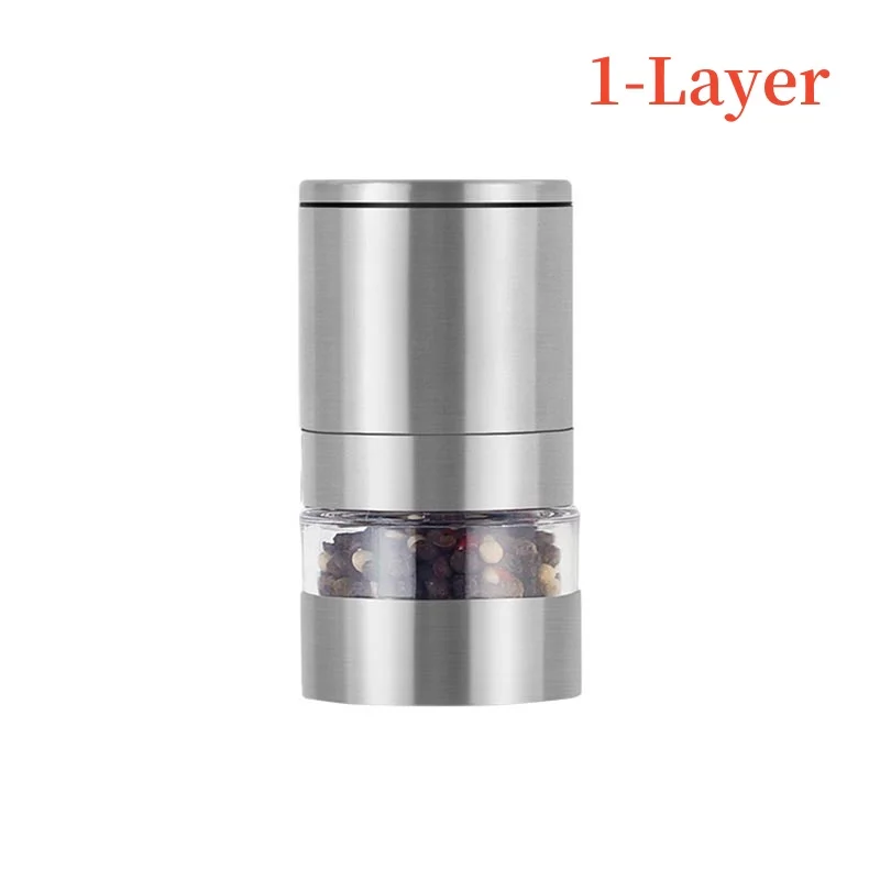 

Многослойная многослойная мельница для перца из нержавеющей стали 304 ручная работа с регулируемым керамическим шейкером для специй
