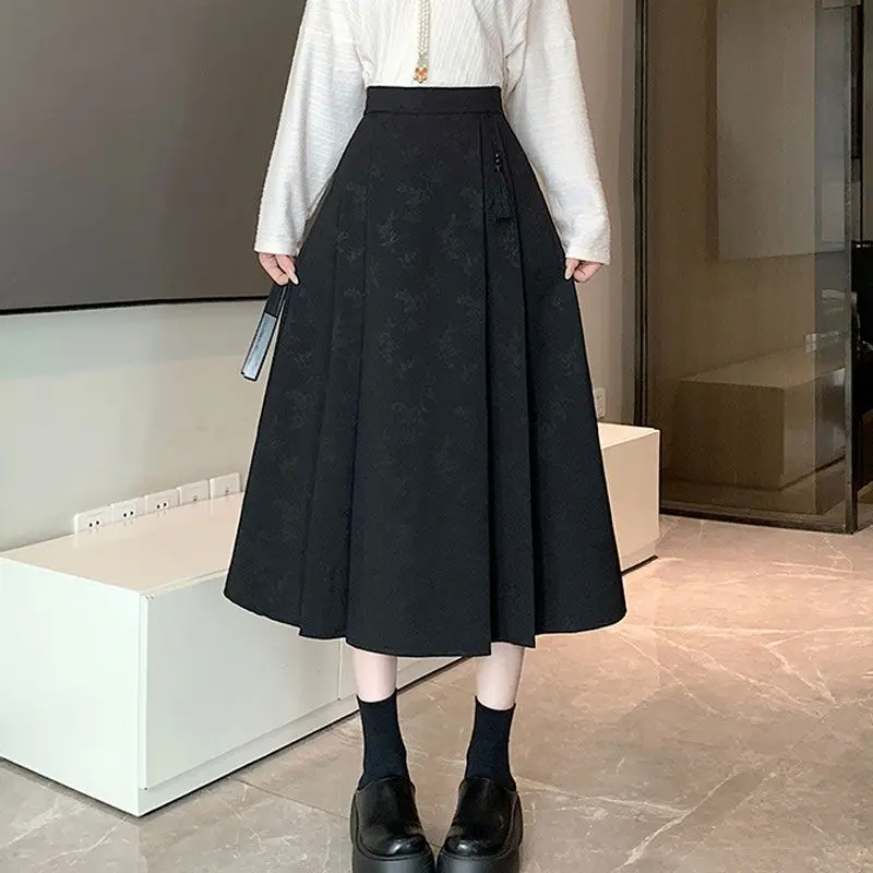 Женская винтажная юбка с завышенной талией однотонная Повседневная Спортивная в