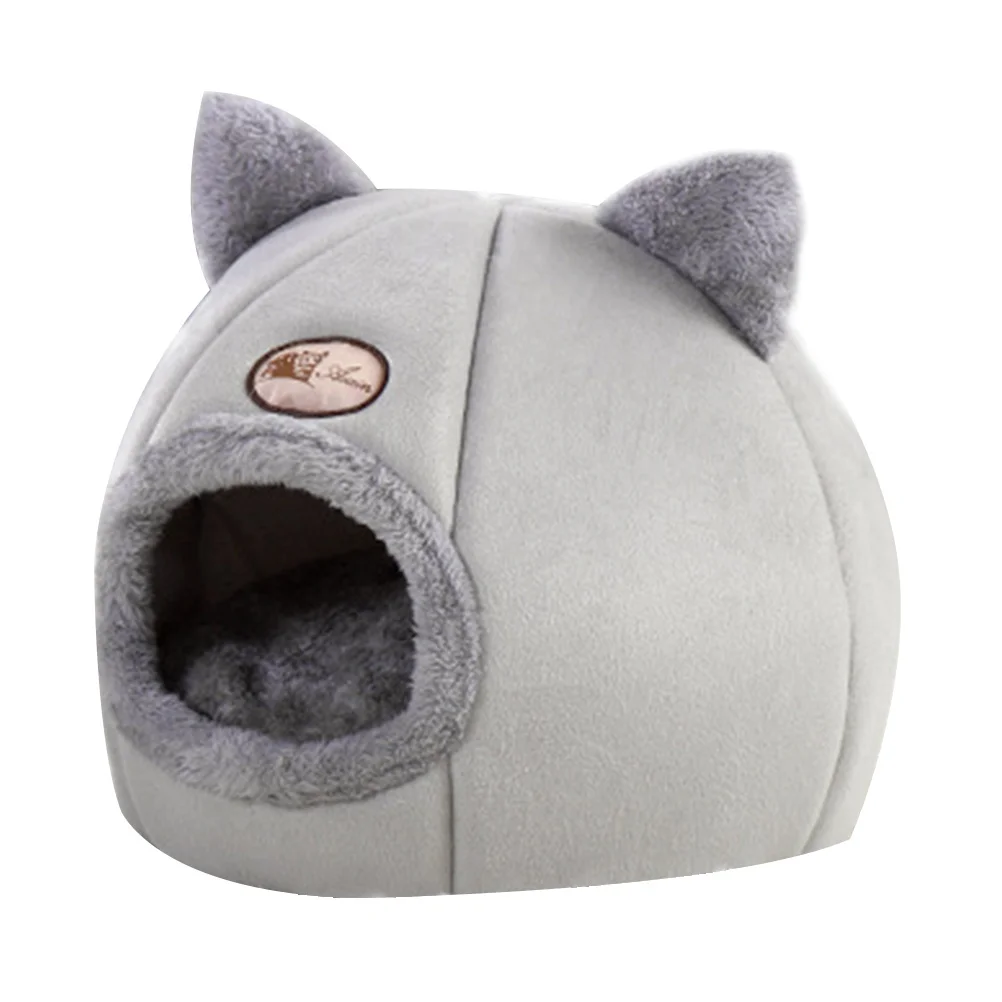 

Bed Cat Warm Pet Cave Sleeping Winter Plush Tent Puppy Dog Supple Animal Foldable House Kitten Hut Supplies Semi Enclosed Burrow