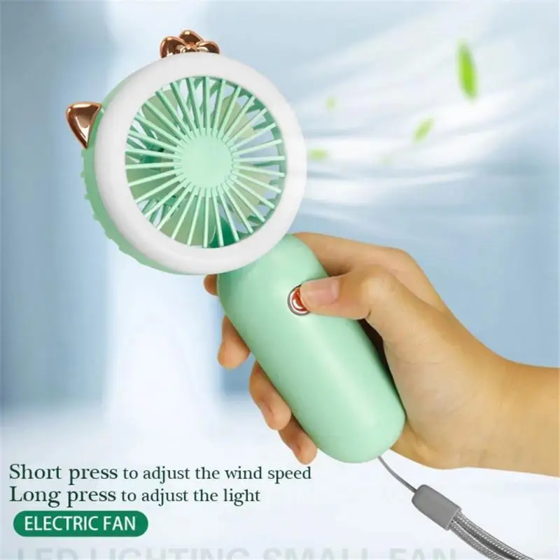 

Mini Portable Fan USB Rechargeable Night Light Cooling Handheld Fan Three Speed Adjust Ventilador For Home Office Travel Fans