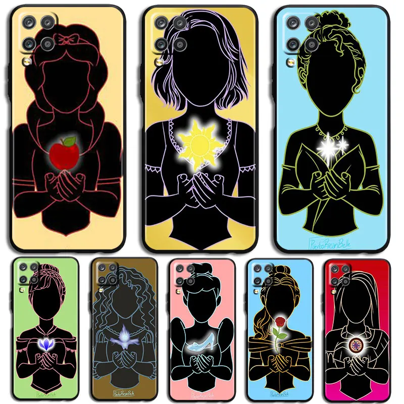 

Pretty princess Phone Case For Samsung A32 A52 A52S A72 A02 A22 A03 A02S A03S A13 A53 A73 A23 A13 4G 5G Lite Core Black luxury