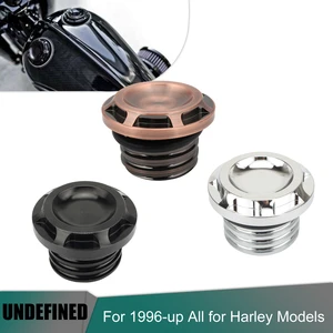 Motorcycle Fuel Gas Tank Vented Aluminum Black Decorative Oil Cap For Harley Sportster XL Dyna Softail Fatbob Touring 1996-2020