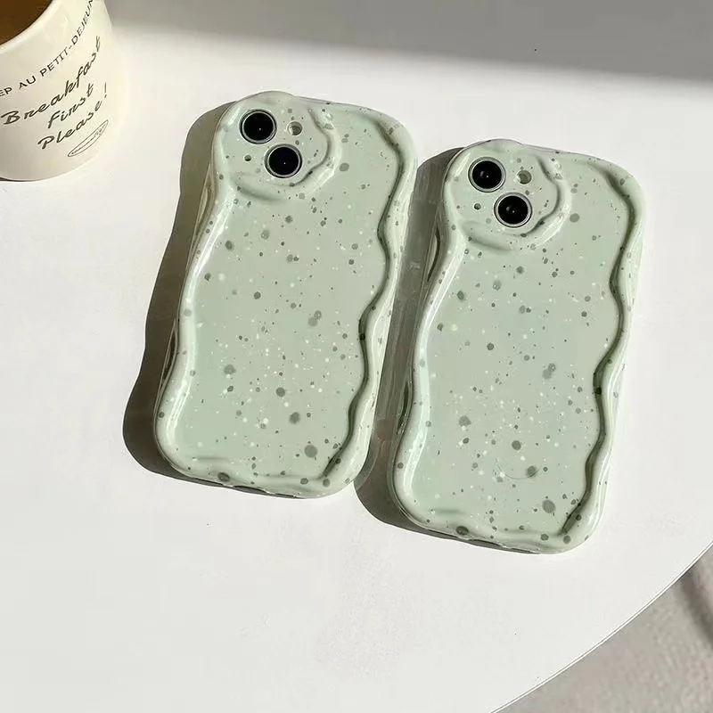 

Fresh Green Phone Case Suitable for iPhone X XS XR 11 12 Mini 13 Mini 14 Pro MAX Women's Full Pack Silicone Soft Case Anti Drop