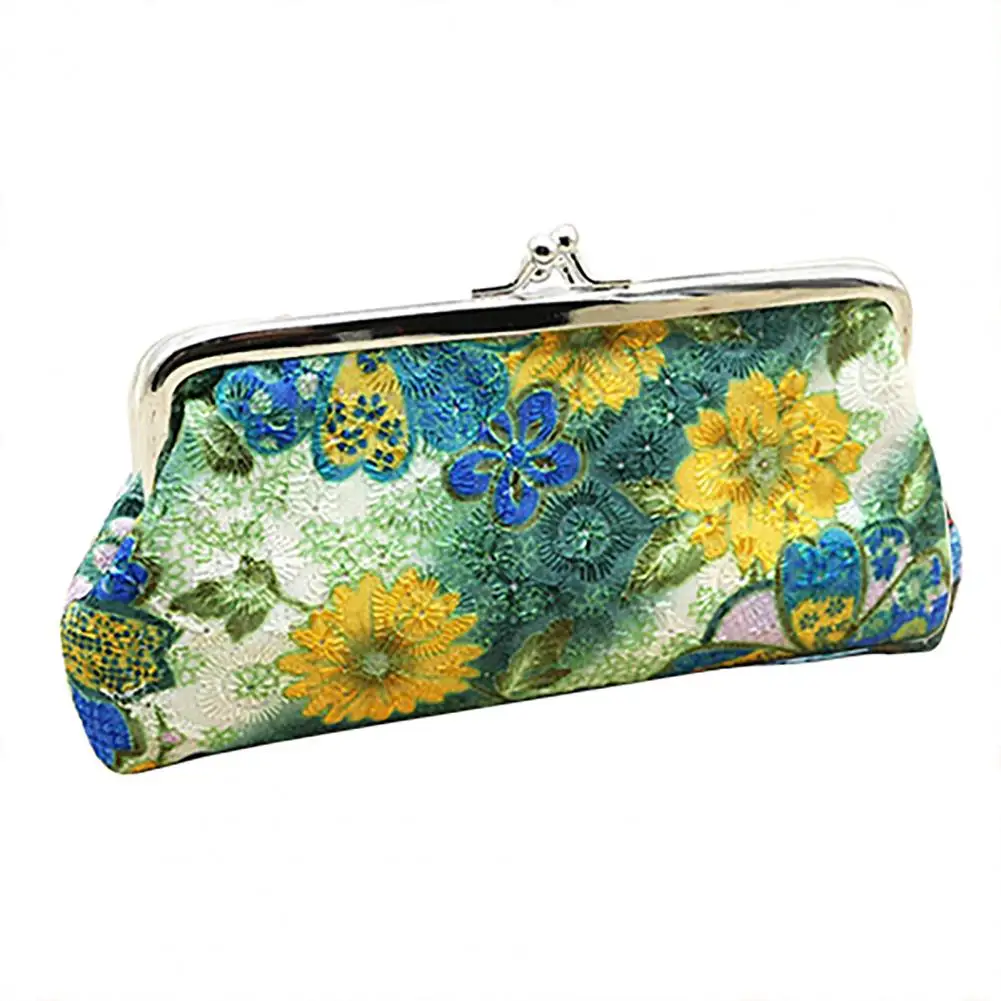 

Винтажный женский кошелек с вышивкой и застежкой с цветочной вышивкой, хлопковый кошелек на застежке, Женский кошелек, кошельки для мелочи ...