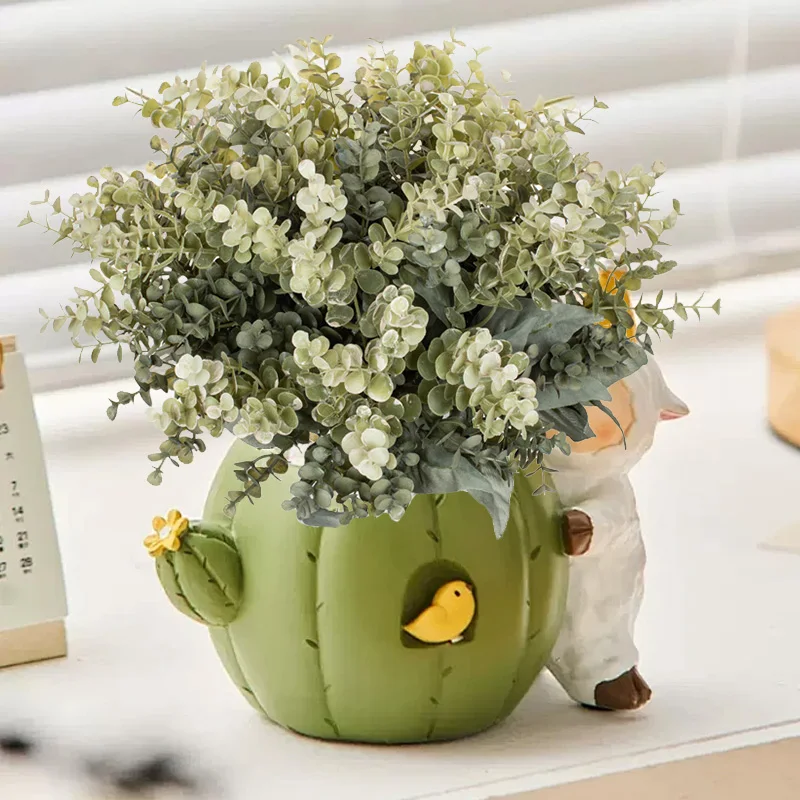 Искусственное Растение Эвкалипта Пластиковая Декоративная Деталь Устойчивая К