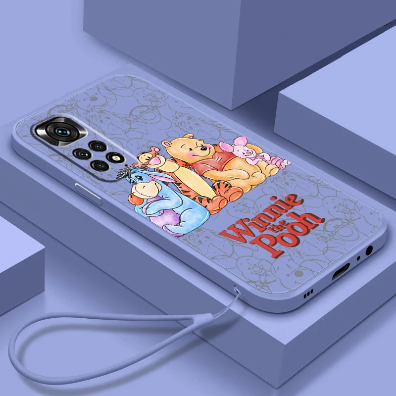 

Disney Winnie Pooh Piglet Phone Case For Xiaomi Redmi Note 12 11T 11S 11E 10S 10T 10 9T Pro Plus Liquid Rope Funda Cover