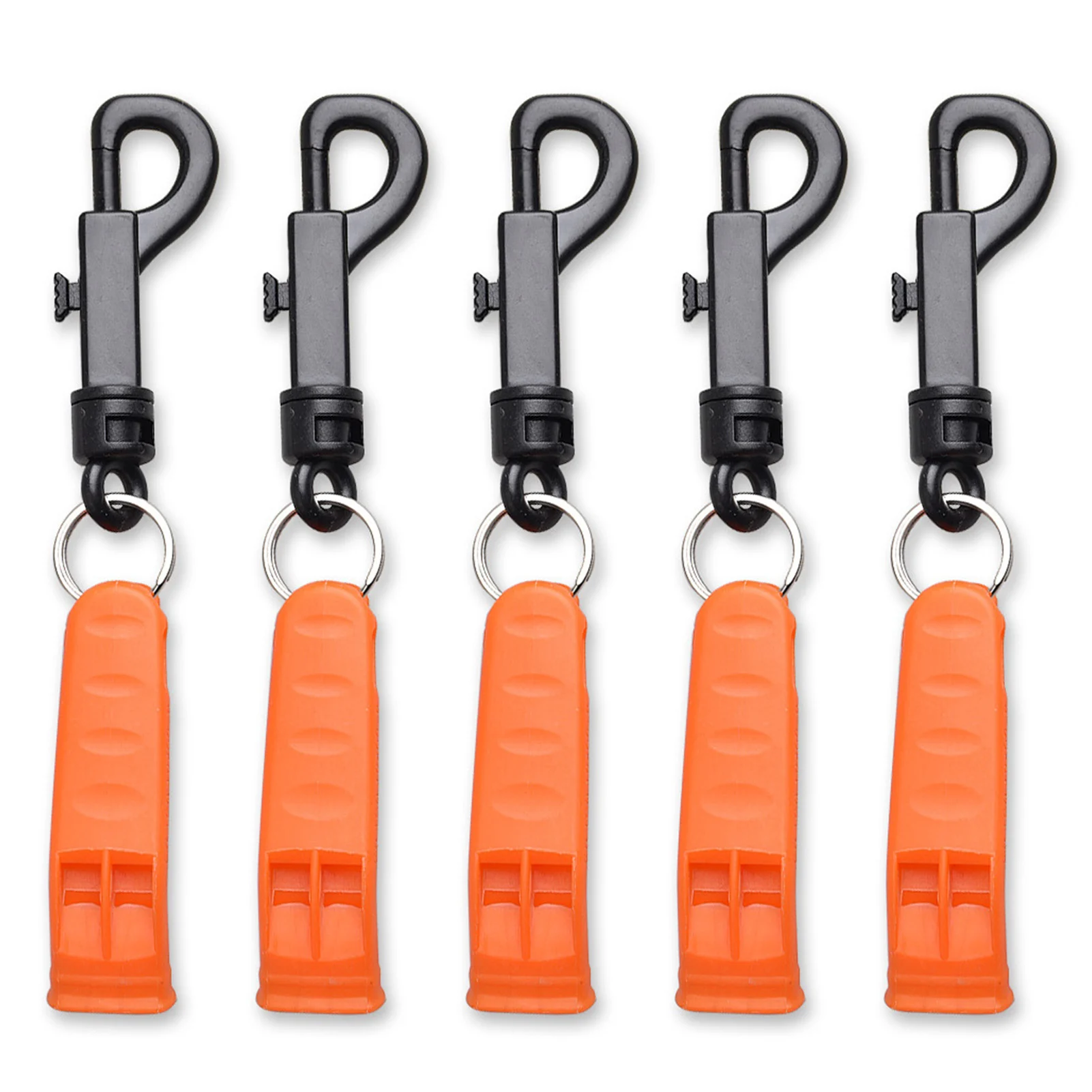 

Whistle Emergency With Hook Double Tube Survival Whistle 5pcs Safety Whistle For Lifeguards Coaches Hikers Campers Outdoor