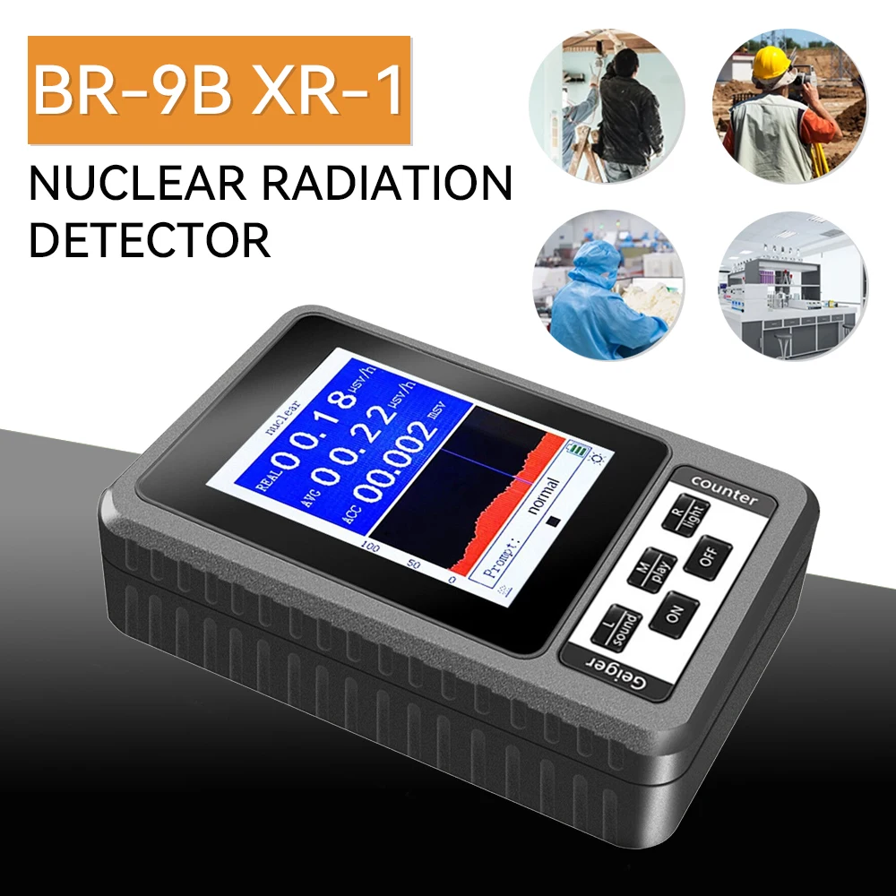

BR-9B XR-1 Nuclear Radiation Detector Color Display Screen Geiger Counter Personal Dosimeter Marble Detectors Beta Gamma X-ray
