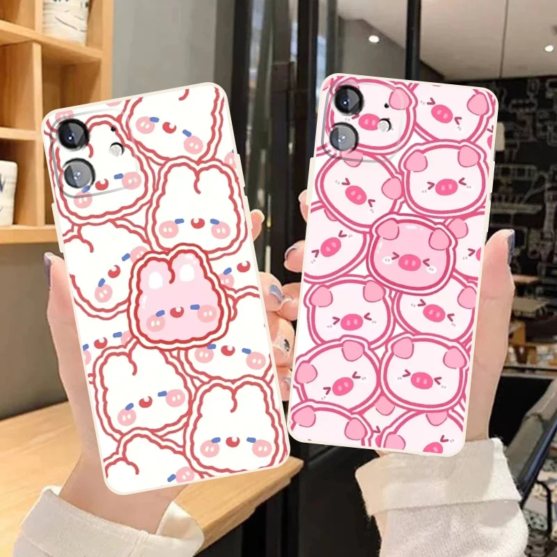 

Cute Animal Phone Case For iPhone 13 11 Pro 12 Mini MAX X XR XS 8 7 Plus 6 6s SE 2020 Coque Liquid Silicon Back Funda Soft