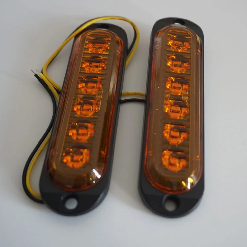 

6pcs Warning Light LED Trailer Truck Red Amber White 12-24V LED Side Marker Lamp Car Accessories Parking Lights For Trucks
