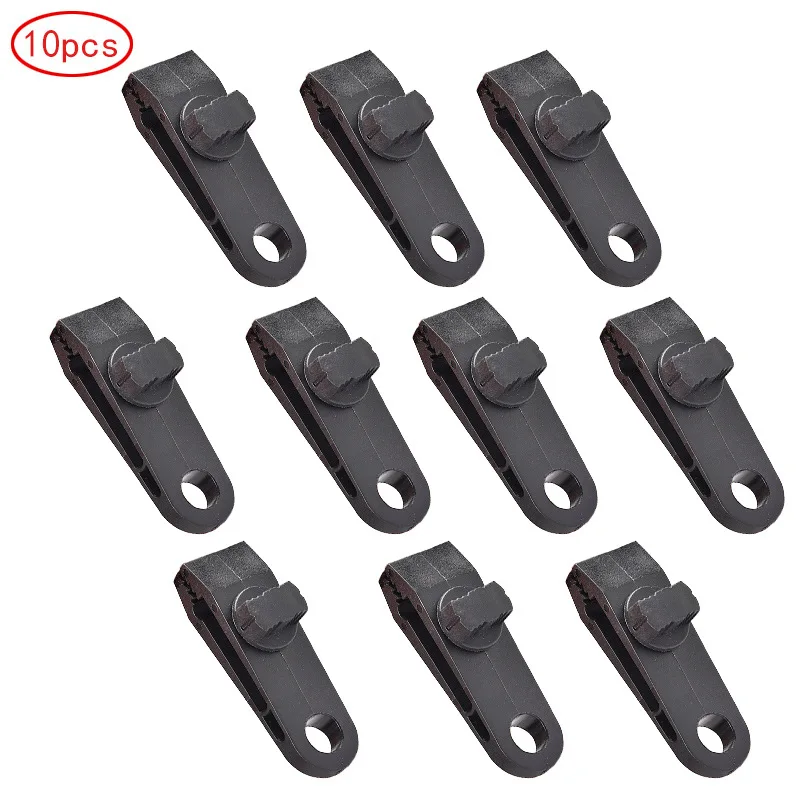 10pcs Outdoor Sports Camping Tent Fixing Plastic Clip Tent Accessories Clip Buckle Camping Clip Canopy Hook Retainer