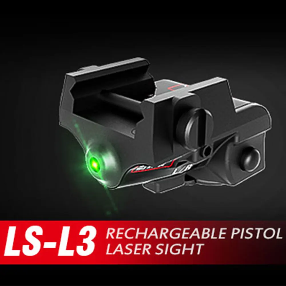 

NEW LS-L3 Micro USB Charging Blue Green Laser Sight For Pistol Glock 17 19 Taurus G2C 9mm CZ P10 Self Defense