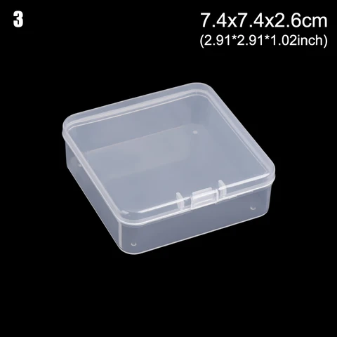 Квадратная/круглая прозрачная пластиковая коробка для хранения, 1 шт., бусины, серьги, ювелирные изделия, маленький контейнер для чехла, органайзер для аппаратного обеспечения, коробка для таблеток и микросхем
