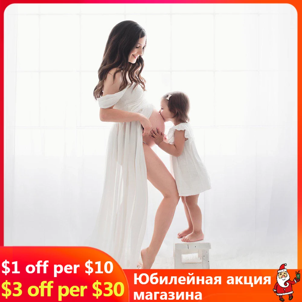 Сексуальные Платья для беременных для фотосессии шифоновое платье для беременных реквизит для фотосъемки Платья-макси для беременных женщ...