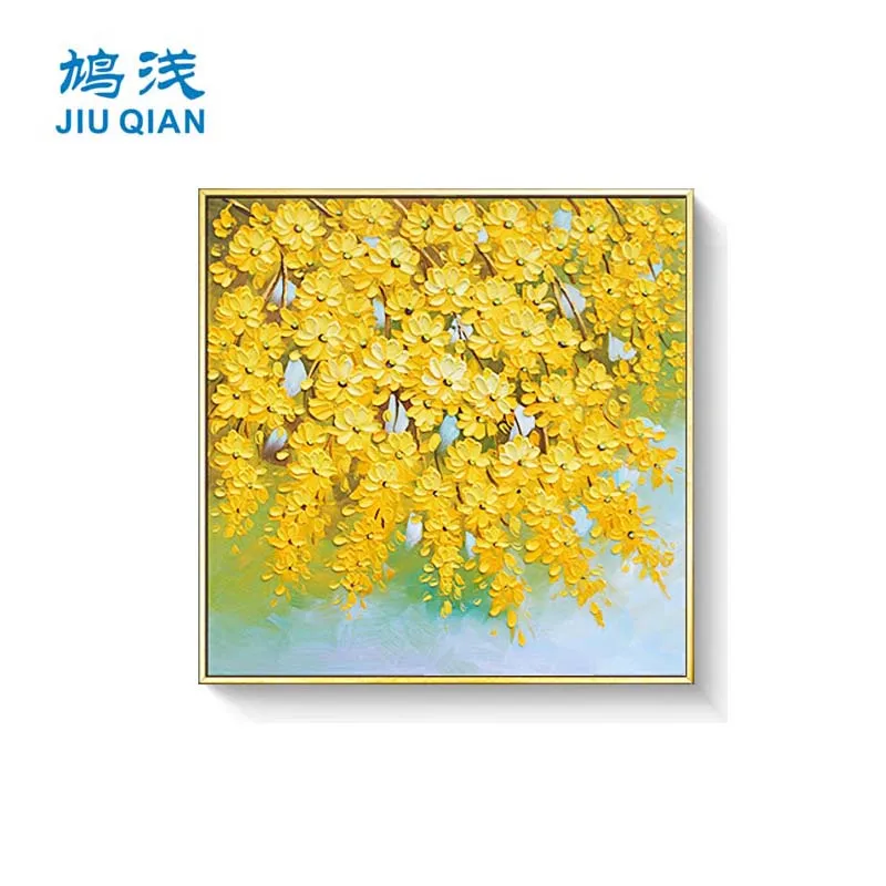 

JIUQIAN simple porch decoration oil painting bedroom hand-painted hanging painting study corridor flower murals model