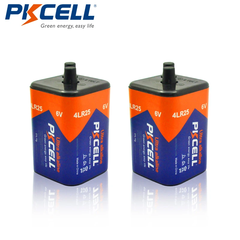 

2pcs PKCELL Super Alkaline Battery 6V 4LR25 4F PJ996 908AU-S1 ,N206, EV190, 908A, MN908, 806, PC908, 6V, 941 For Lantern Light