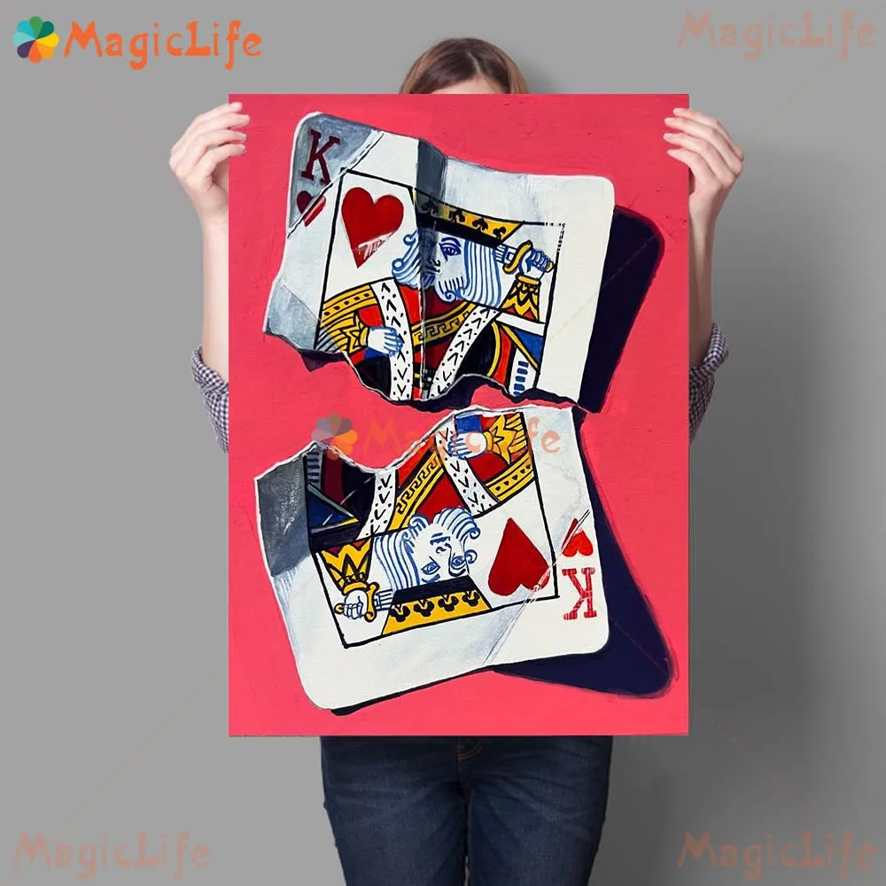 Розовая королева покер Джокер игральные карты казино принты настенные картины