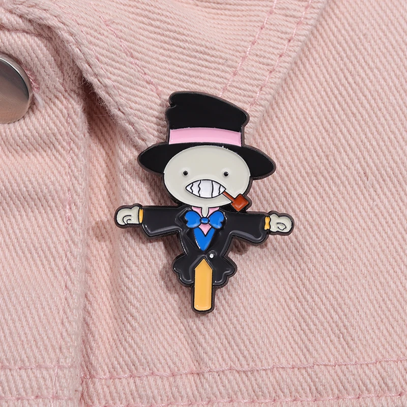Cartoon Anime Enamel Pins Scarecrow Prince Turnip Head Metal Brooches Lapel Jackets Backpack Badge Jewelry Gift For Fans Friends images - 6