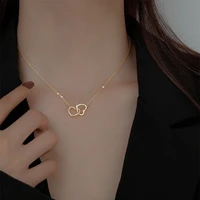 fashion simple heart shaped titanium steel necklaces for women do not fade clavicle chain pendant luxury jewelry accessories
